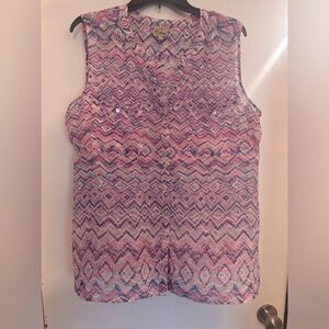 Women’s sheer sleeveless button up